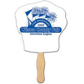 Chef Hat Stock Shape Fan w/ Wooden Stick